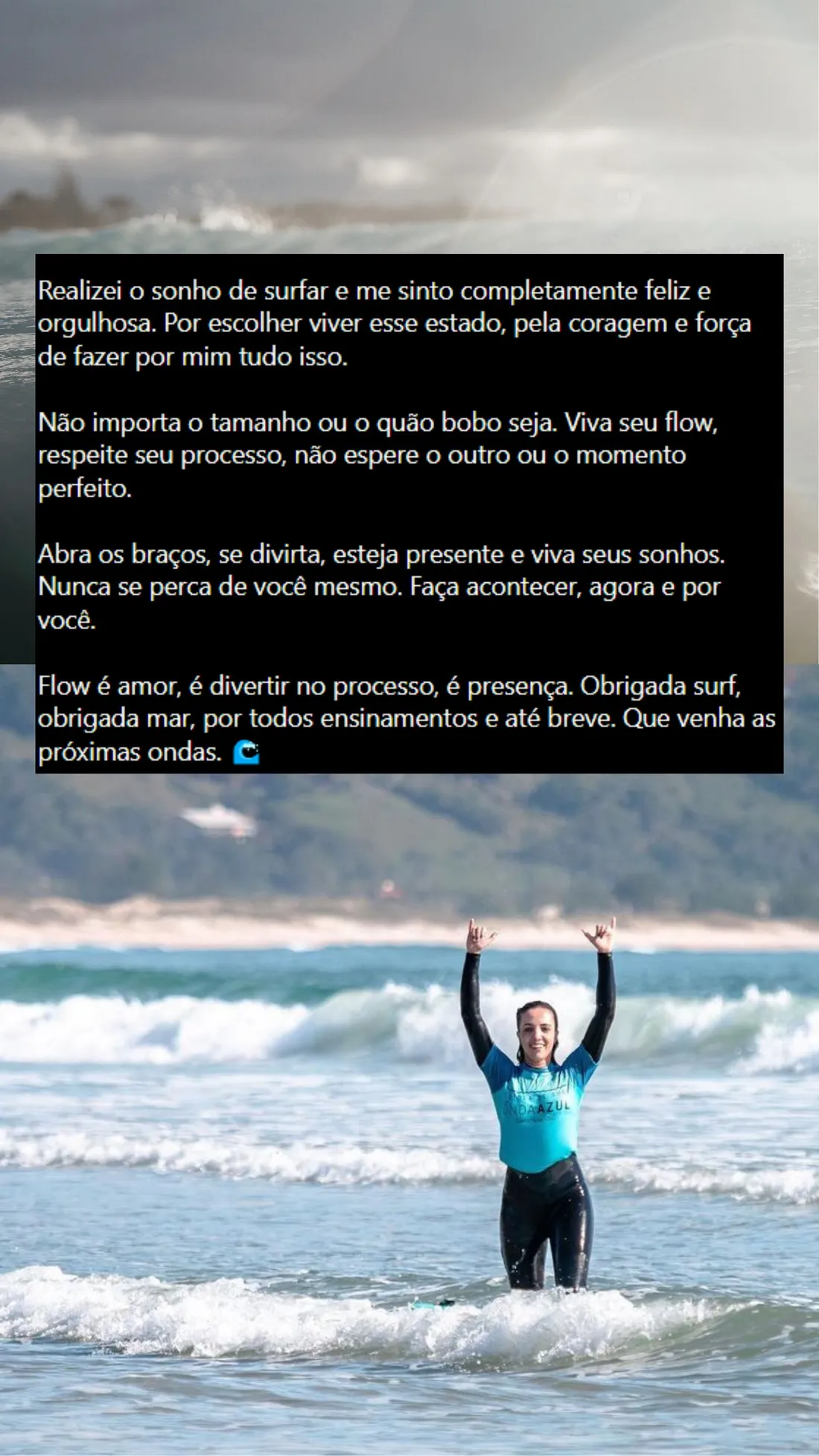 Story da aluna Isabela sobre o camp