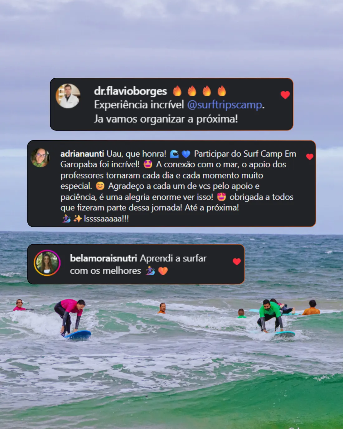 Mais relatos de alunos do camp