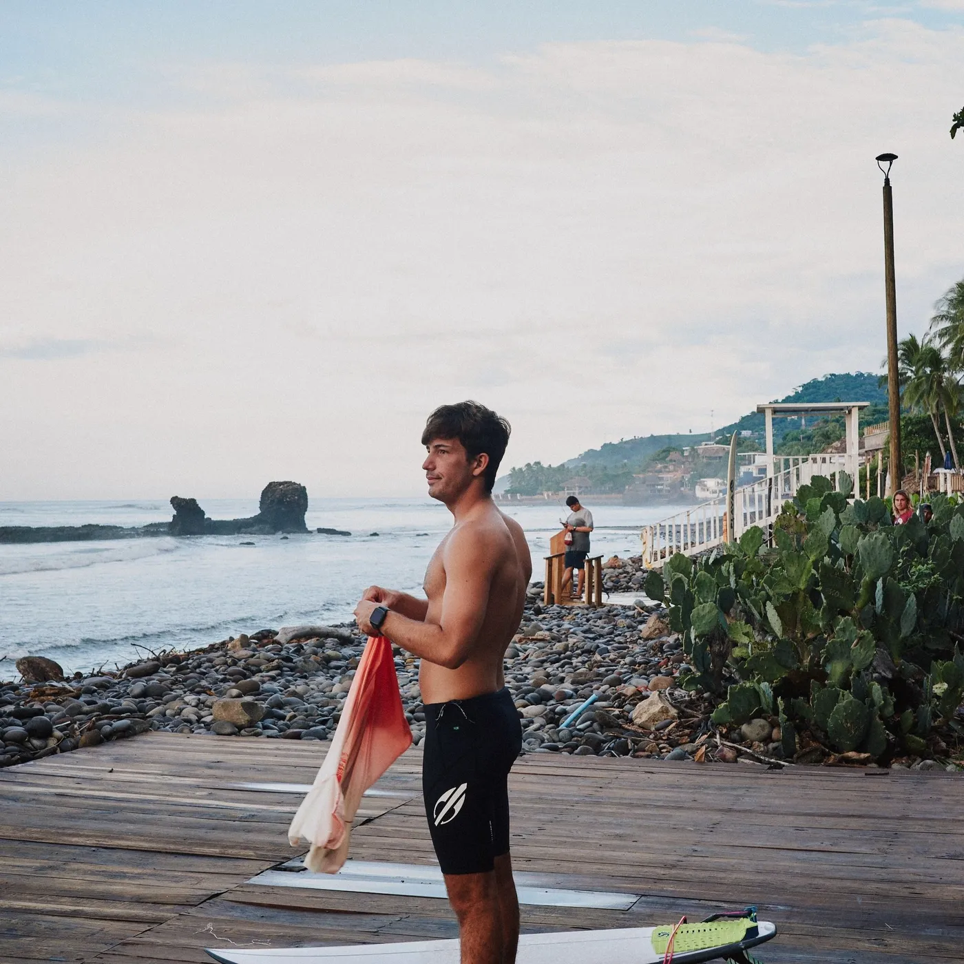 Cliente saindo do mar em El Salvador